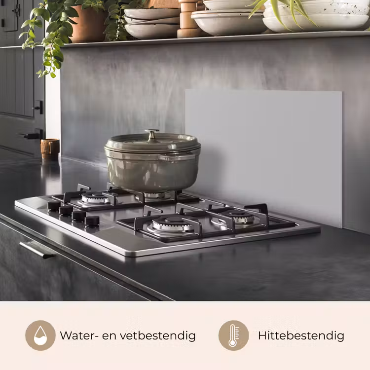 Spatscherm keuken - Grijs - Effen print — 2