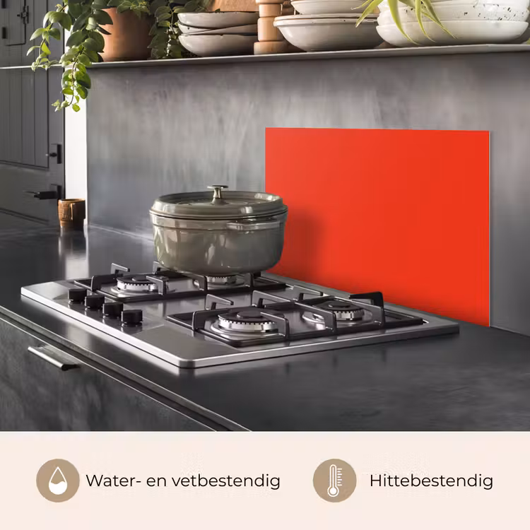 Spatscherm keuken - Rood - Kleur - Effen — 2