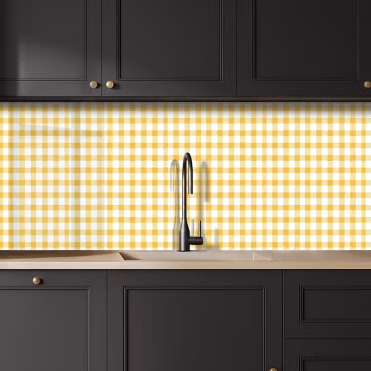 Keuken achterwand - Ruit - Gingham - Klassiek - Geel en Wit — 6