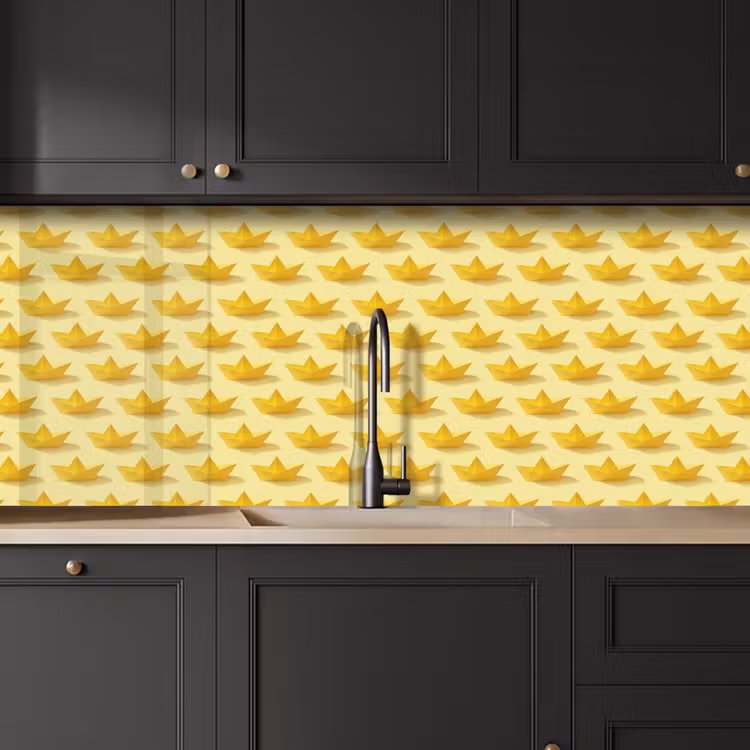 Keuken achterwand - Bootjes - Origami - Creatief - Geel — 6