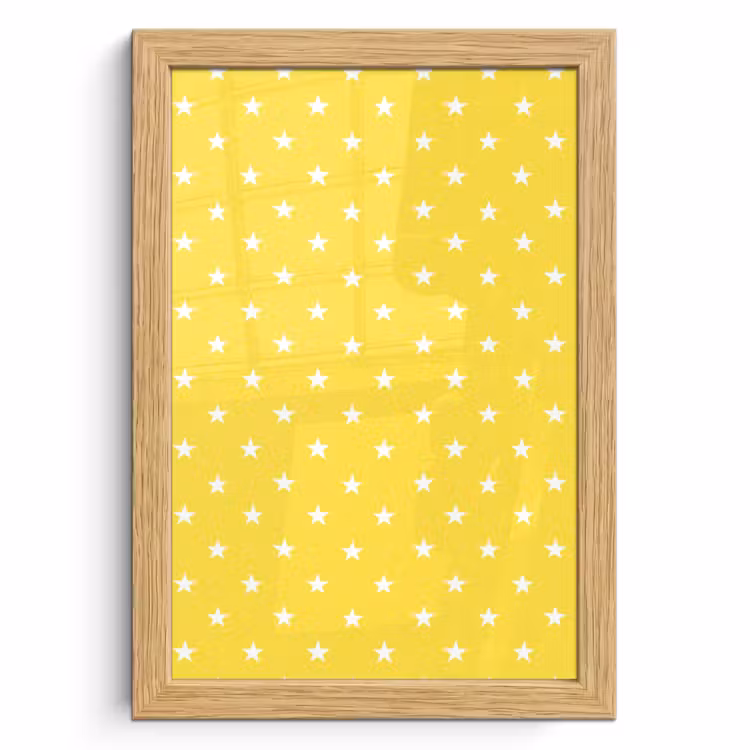 Poster met lijst - Sterren - Patroon - Minimalistisch - Geel — 1