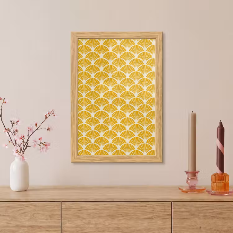 Poster met lijst - Waaiers - Art Deco - Retro - Okergeel — 5