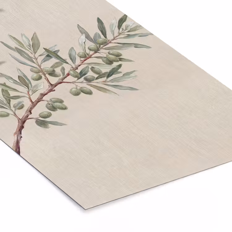 Poster met lijst - Olijftak - Bladeren - Natuur - Groen - Beige — 7