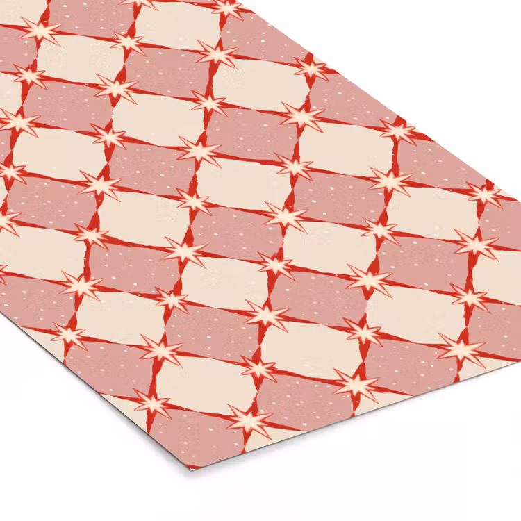 Poster met lijst - Ruiten - Sterren - Vintage - Oudroze - Rood — 7