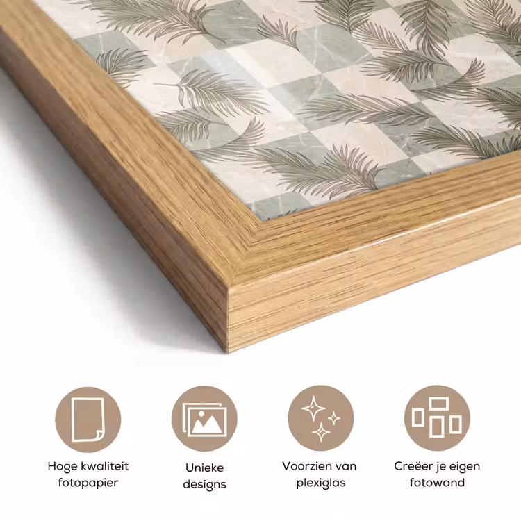 Poster met lijst - Planten - Bladeren - Marmer - Modern - Groen — 6