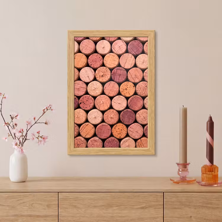 Poster met lijst - Kurk - Patroon - Abstract - Modern - Rood — 5