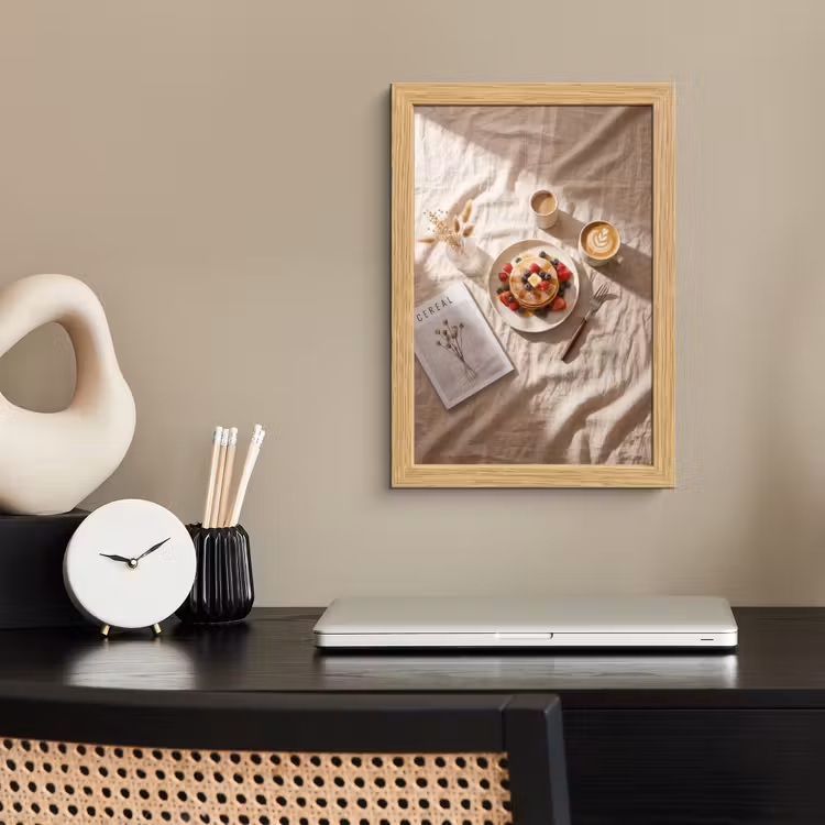 Poster met lijst - Pannenkoeken - Bessen - Ontbijt - Modern - Beige — 2