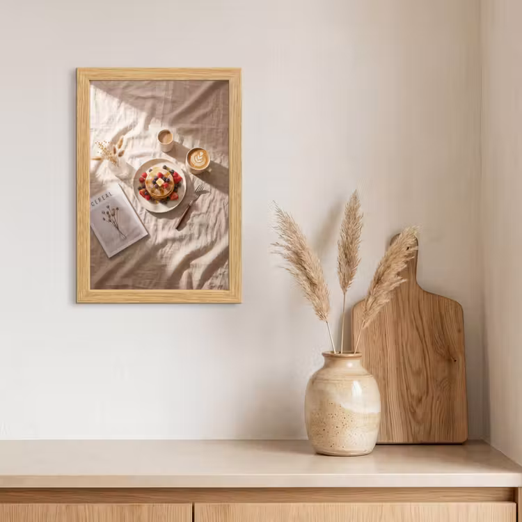 Poster met lijst - Pannenkoeken - Bessen - Ontbijt - Modern - Beige — 3