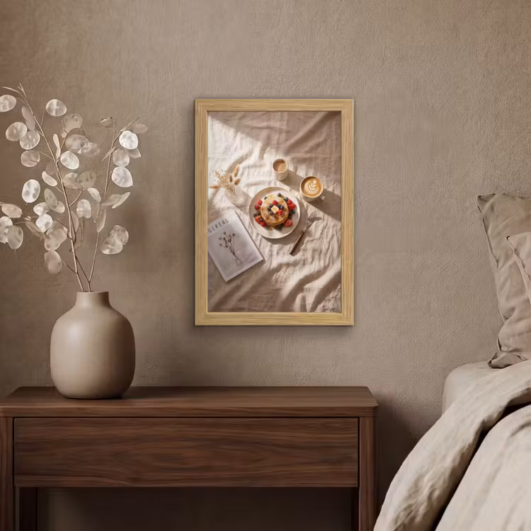 Poster met lijst - Pannenkoeken - Bessen - Ontbijt - Modern - Beige — 4