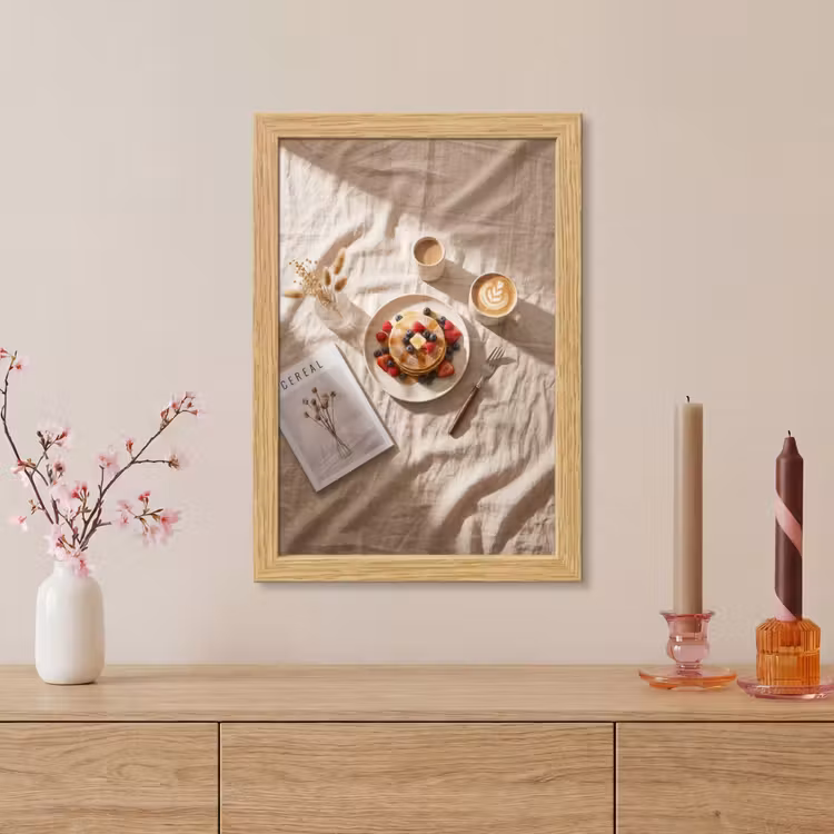Poster met lijst - Pannenkoeken - Bessen - Ontbijt - Modern - Beige — 5