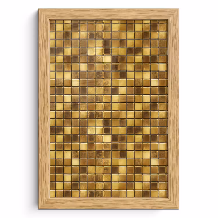 Poster met lijst - Tegels - Mozaïek - Luxe - Warm Goud — 1