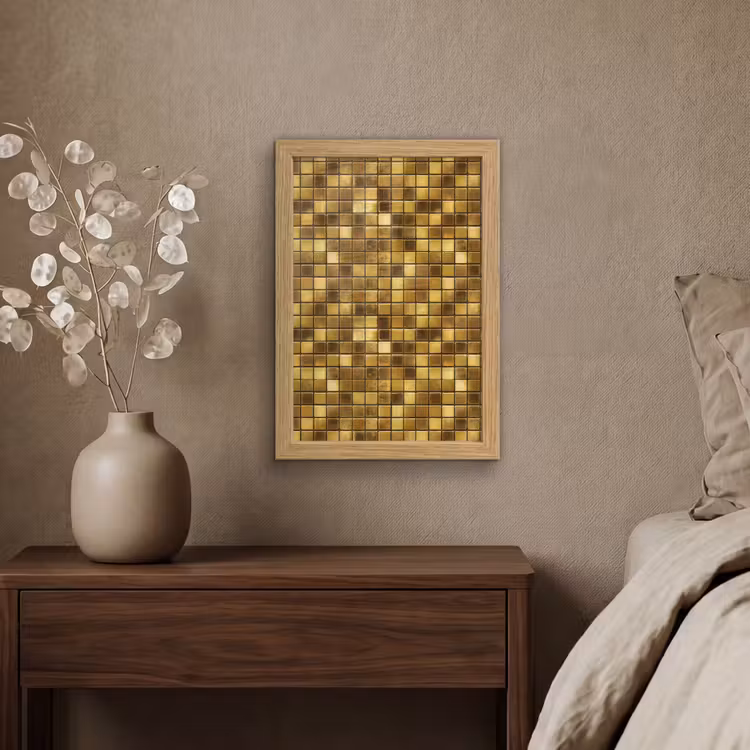Poster met lijst - Tegels - Mozaïek - Luxe - Warm Goud — 4
