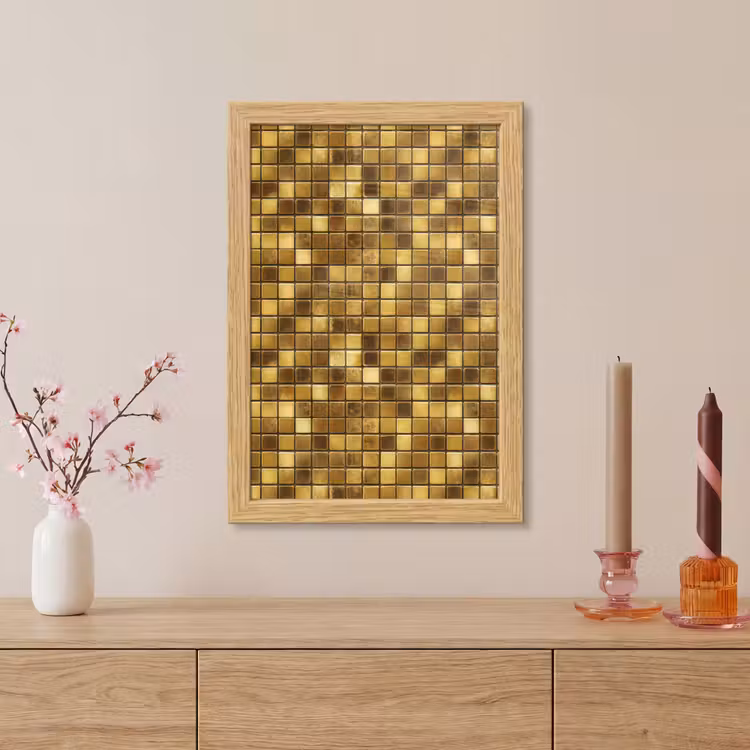 Poster met lijst - Tegels - Mozaïek - Luxe - Warm Goud — 5