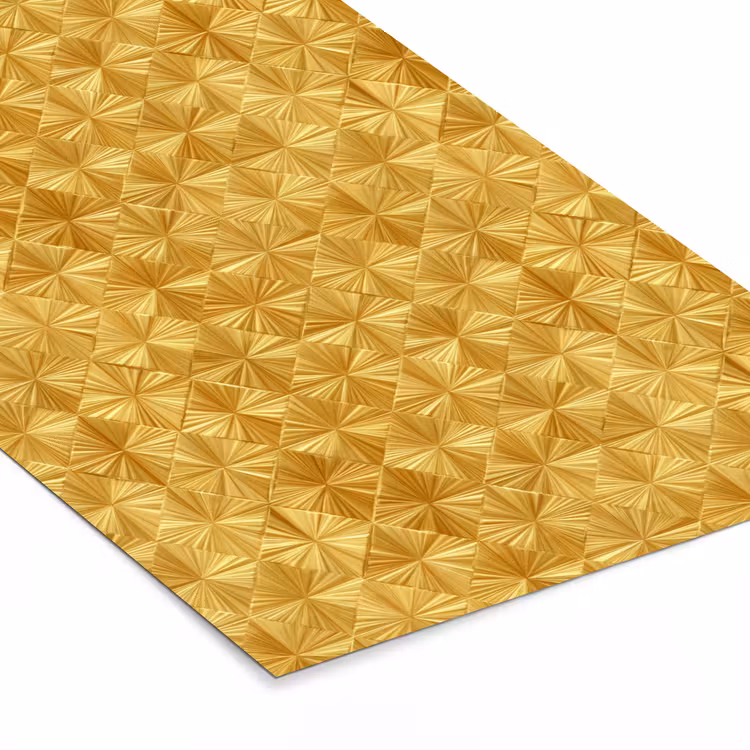 Poster met lijst - Tegels - Geometrisch - Reliëf - Goud — 7