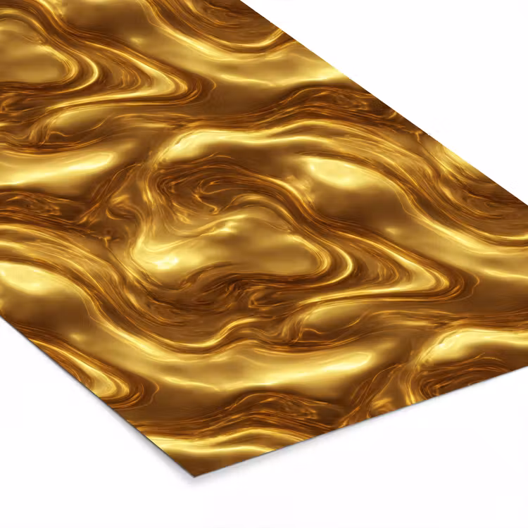 Poster met lijst - Textuur - Vloeibaar - Organisch - Goud — 7