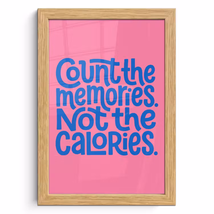 Poster met lijst - Memories - Roze - Blauw - Quote — 1