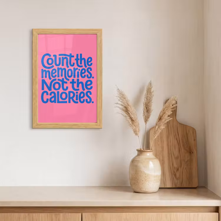 Poster met lijst - Memories - Roze - Blauw - Quote — 3