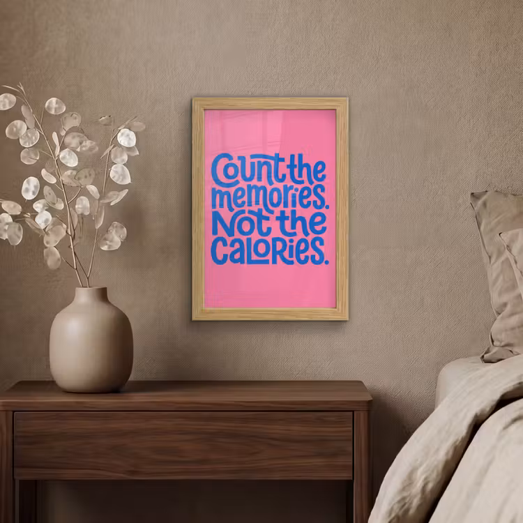 Poster met lijst - Memories - Roze - Blauw - Quote — 4