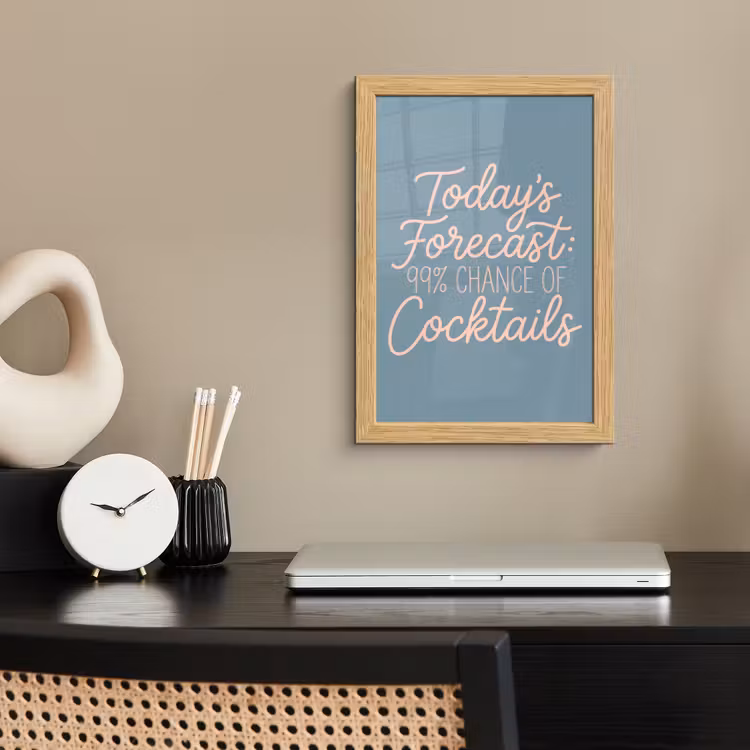 Poster met lijst - Today's Forecast - Cocktails - Blauw — 2