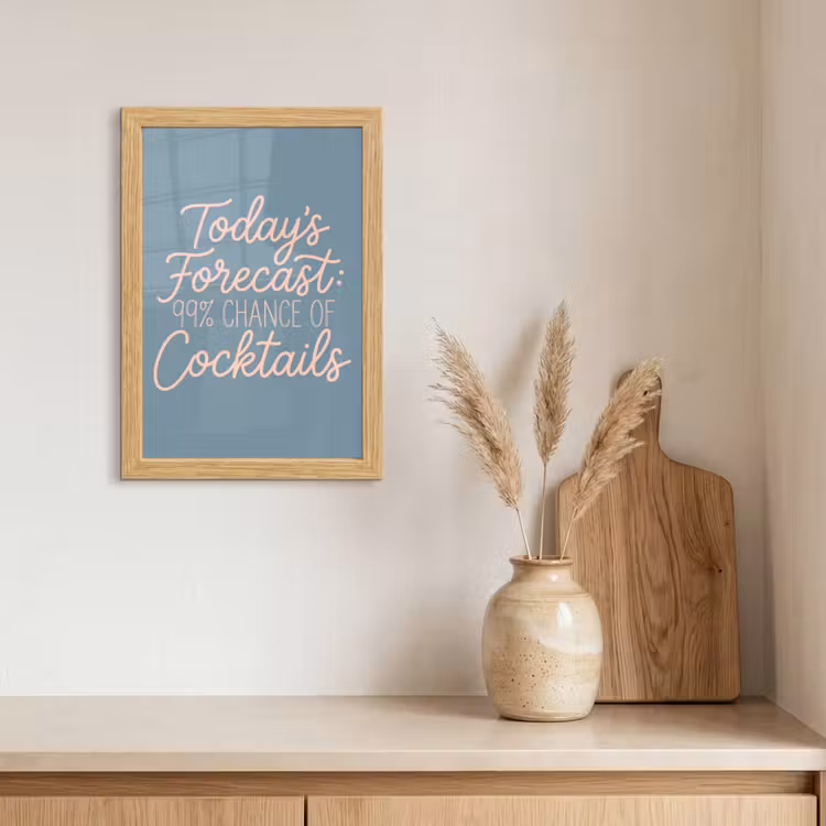 Poster met lijst - Today's Forecast - Cocktails - Blauw — 3