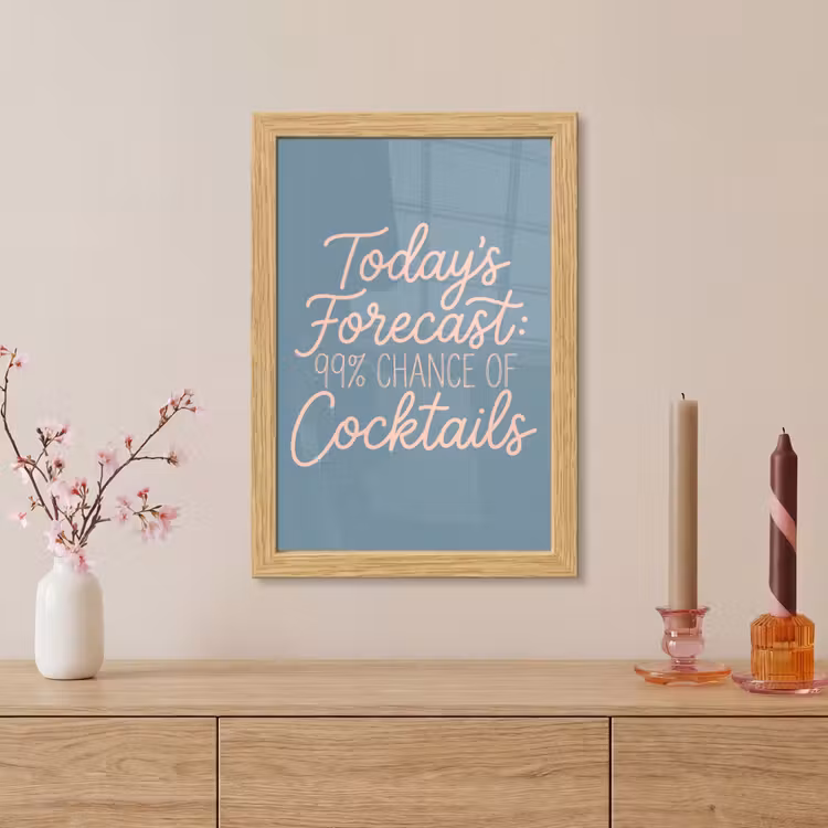 Poster met lijst - Today's Forecast - Cocktails - Blauw — 5