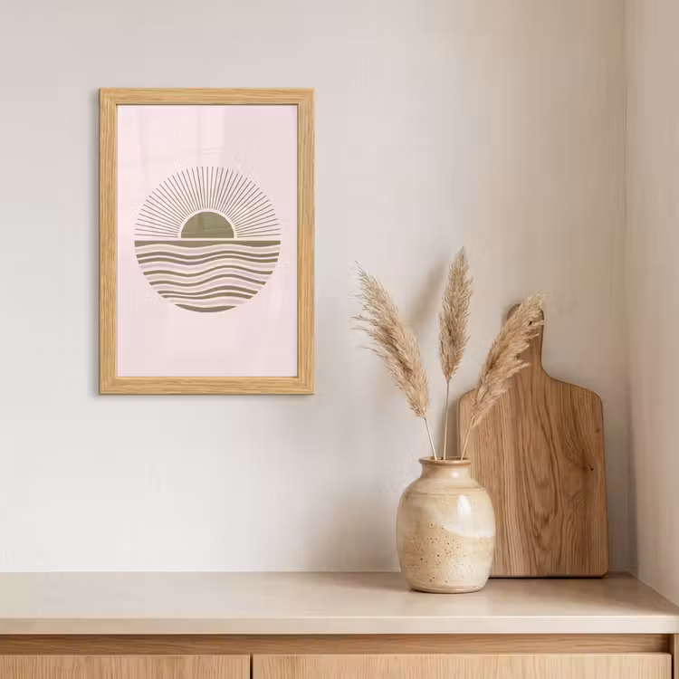 Poster met lijst - Zon - Zee - Abstract - Modern - Roze — 3