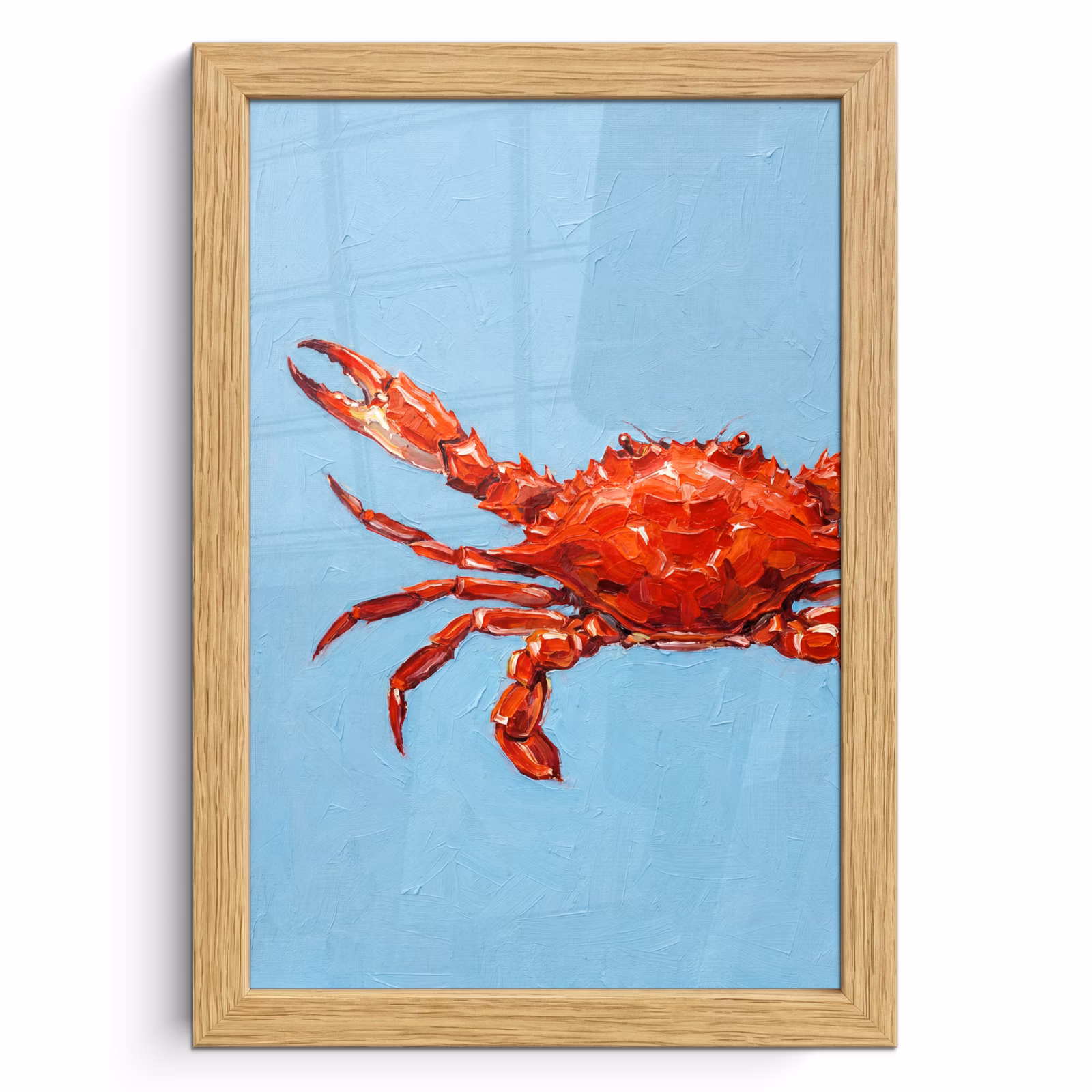 Poster met lijst - Krab - Zee - Dieren - Abstract - Rood — 1