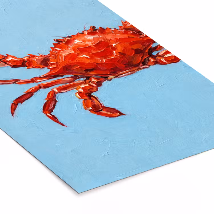 Poster met lijst - Krab - Zee - Dieren - Abstract - Rood — 7