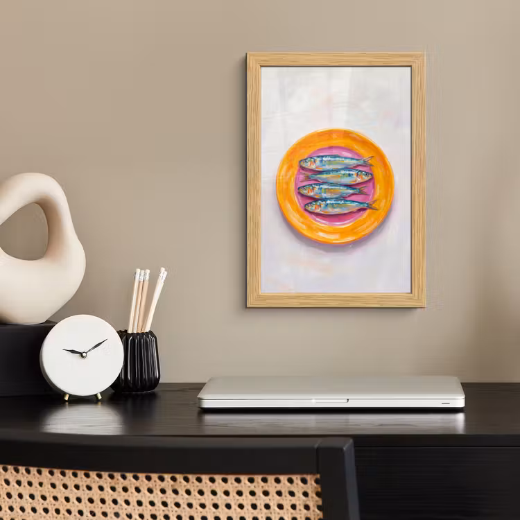 Poster met lijst - Vis - Vier - Eten - Modern - Kleurrijk — 2