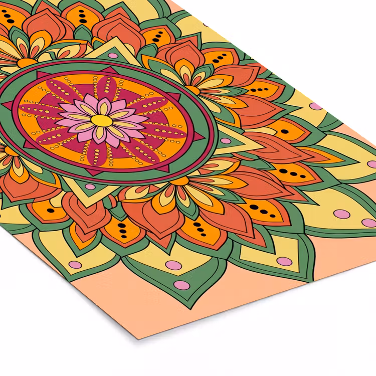 Poster met lijst - Mandala - Bloemen - Abstract - Kleurrijk — 7