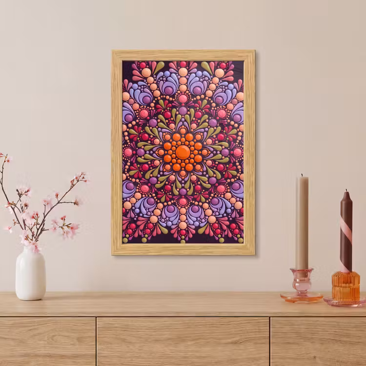 Poster met lijst - Patroon - Stippen - Abstract - Modern - Kleurrijk — 5