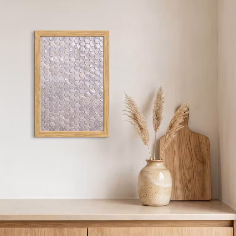 Poster met lijst - Patroon - Cirkels - Abstract - Modern - Wit — 3