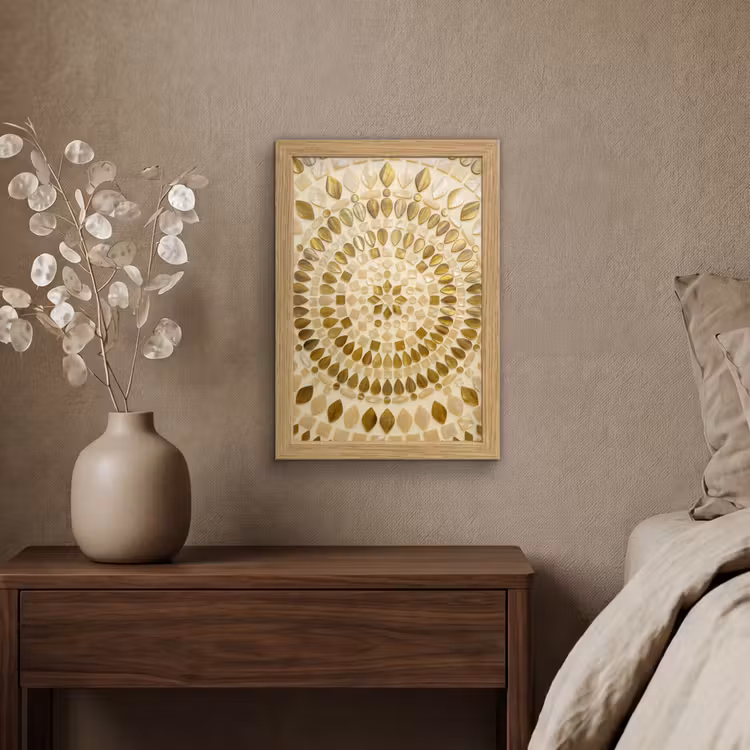 Poster met lijst - Patroon - Vormen - Mozaïek - Abstract - Goud — 4