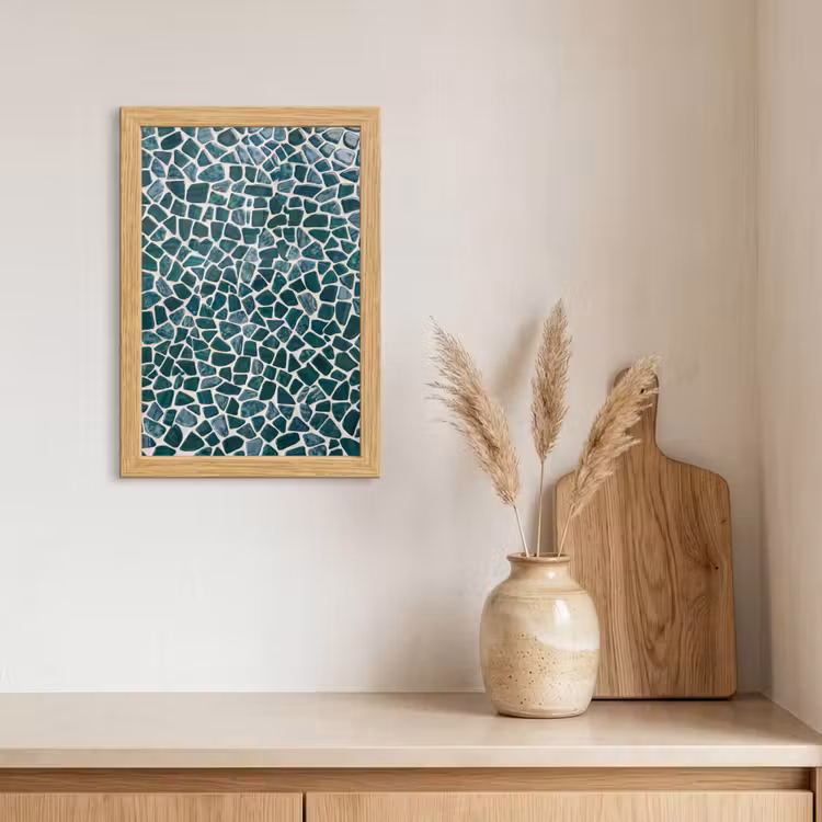 Poster met lijst - Textuur - Steen - Groen - Abstract - Patroon — 3
