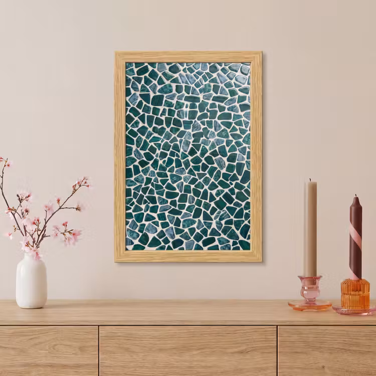 Poster met lijst - Textuur - Steen - Groen - Abstract - Patroon — 5