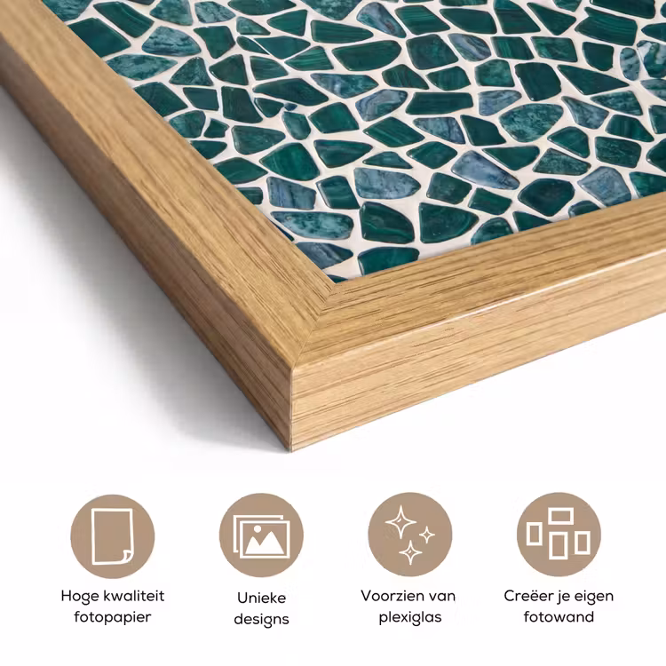 Poster met lijst - Textuur - Steen - Groen - Abstract - Patroon — 6