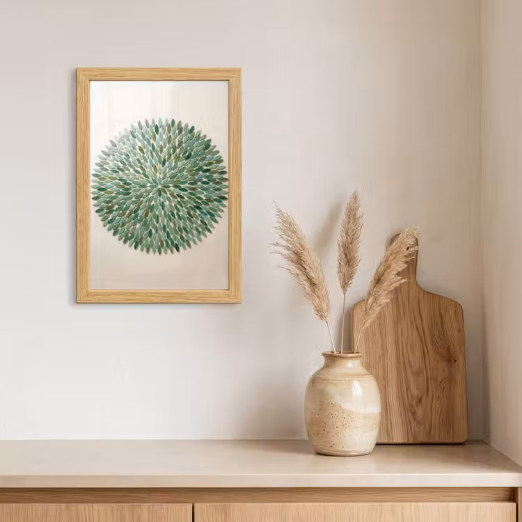 Poster met lijst - Patroon - Blad - Groen - Abstract — 3