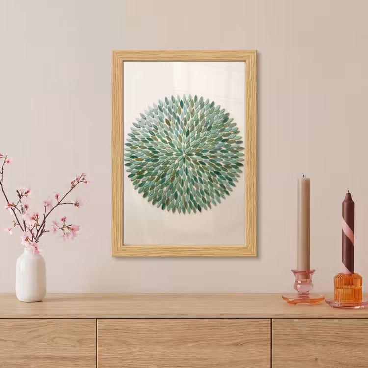 Poster met lijst - Patroon - Blad - Groen - Abstract — 5