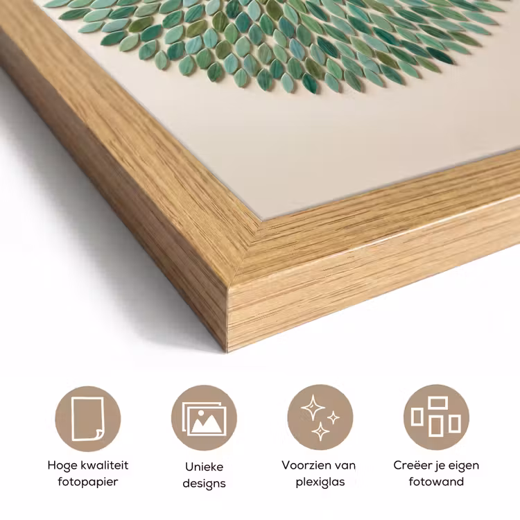 Poster met lijst - Patroon - Blad - Groen - Abstract — 6