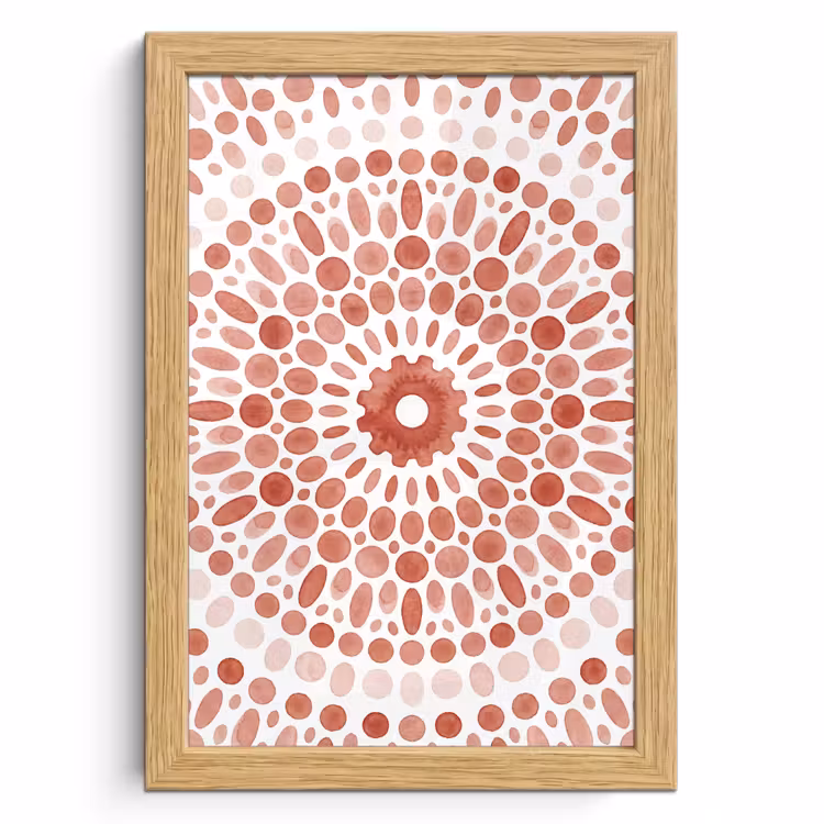 Poster met lijst - Patroon - Cirkels - Abstract - Modern - Rood — 1