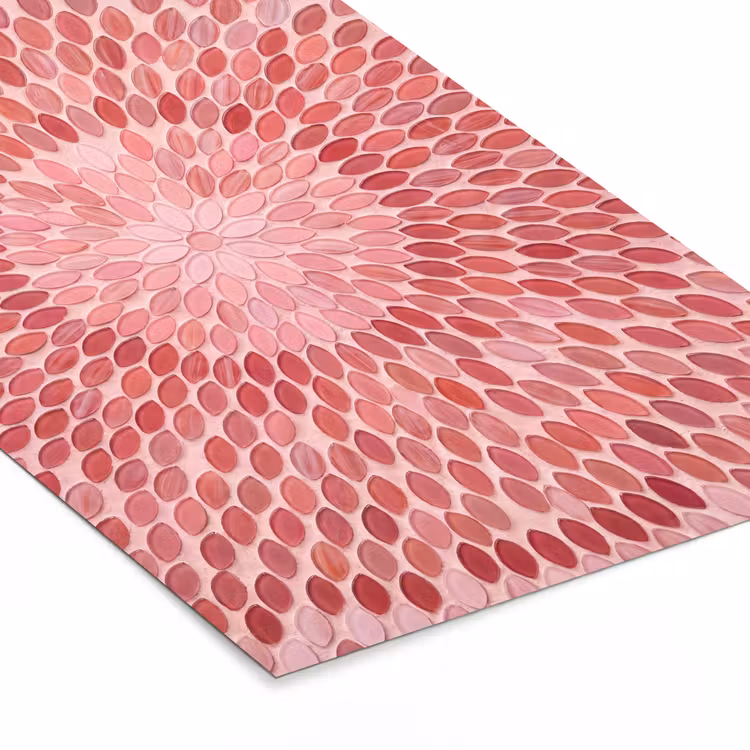 Poster met lijst - Patroon - Mozaïek - Ovaal - Abstract - Roze — 7