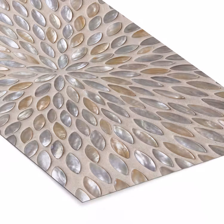 Poster met lijst - Patroon - Ovaal - Glanzend - Abstract - Beige — 7