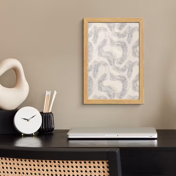 Poster met lijst - Lijnen - Patroon - Beige - Minimalistisch — 2