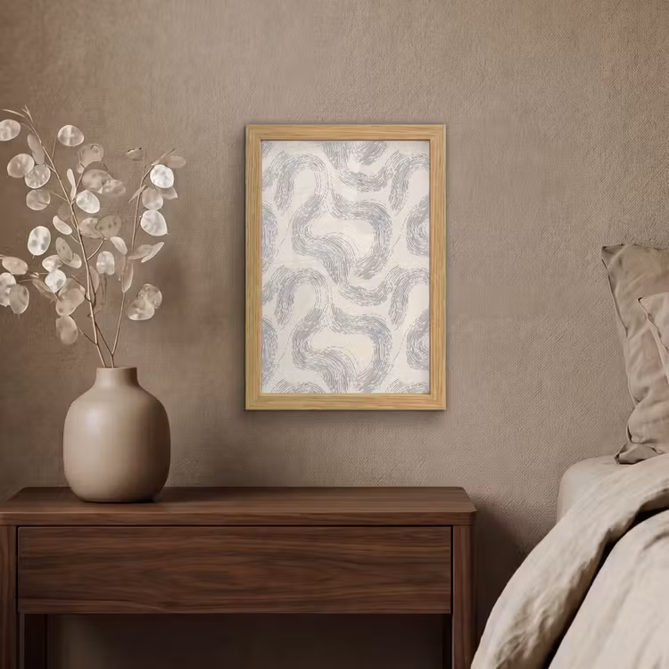 Poster met lijst - Lijnen - Patroon - Beige - Minimalistisch — 4