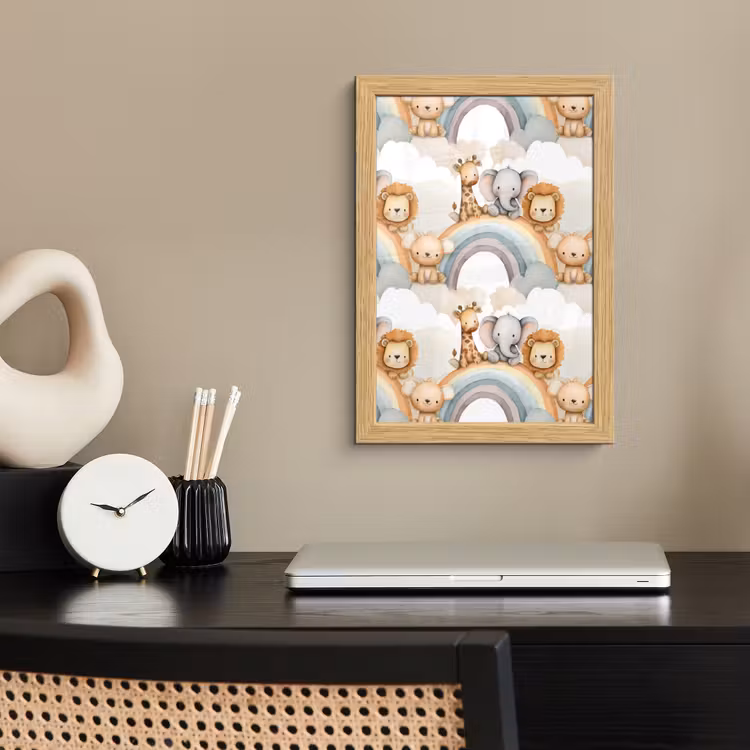 Poster met lijst - Safari - Regenboog - Kleurrijk — 2