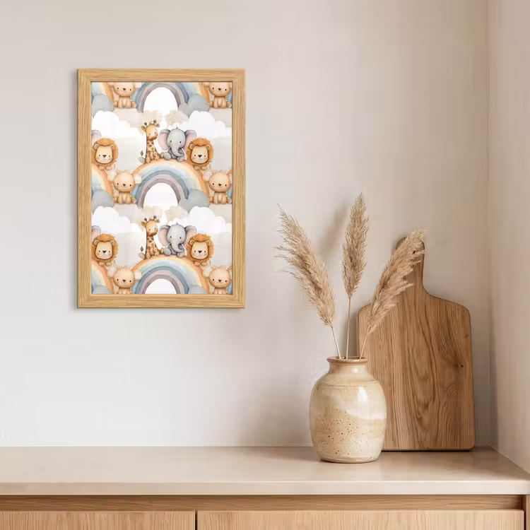Poster met lijst - Safari - Regenboog - Kleurrijk — 3