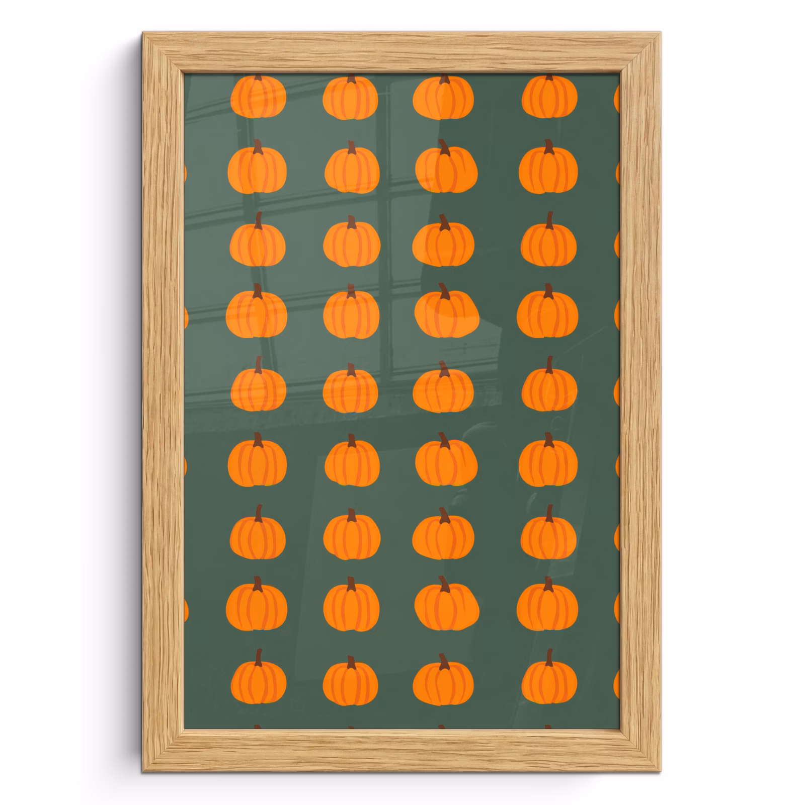 Poster met lijst - Pompoen - Patroon - Oranje — 1