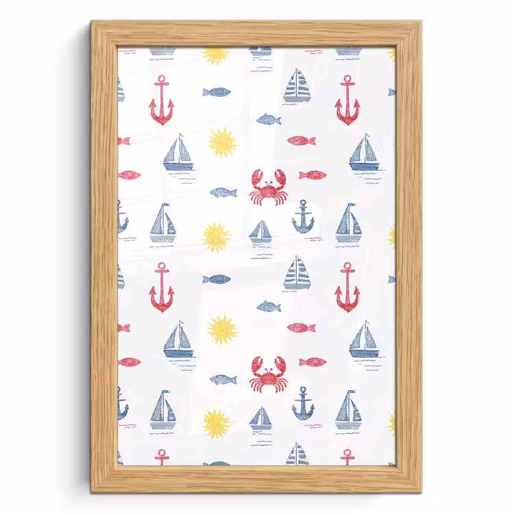 Poster met lijst - Nautisch - Illustraties - Kleurrijk — 1