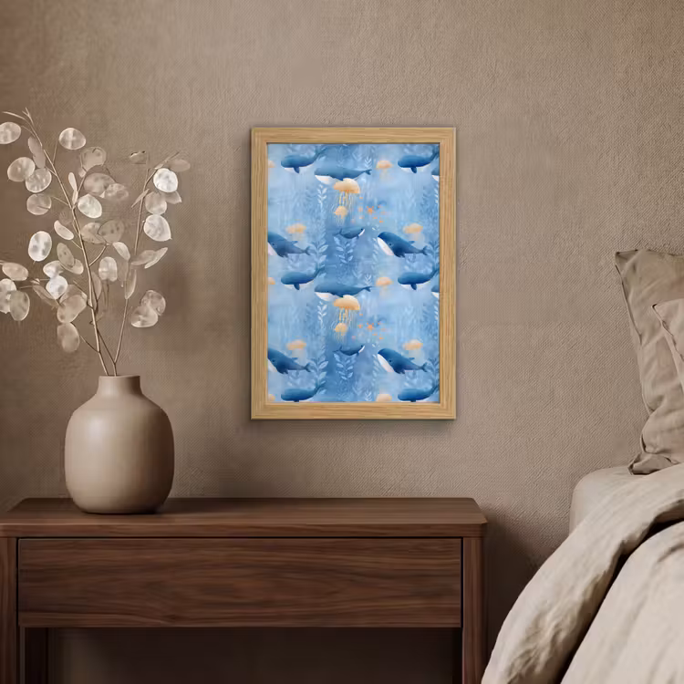 Poster met lijst - Walvissen - Oceaan - Blauw — 4