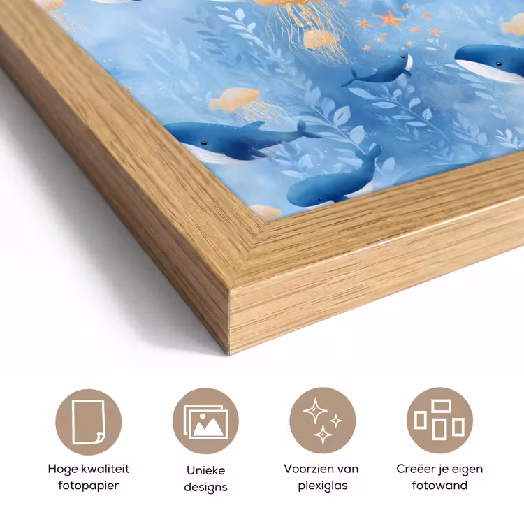 Poster met lijst - Walvissen - Oceaan - Blauw — 6